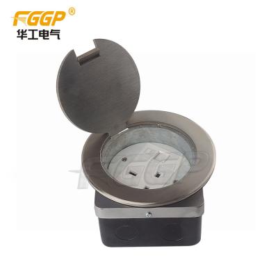 China Normal / Soft Round Stainless Steel Pop Up Electrical Floor Box Power Socket for sale