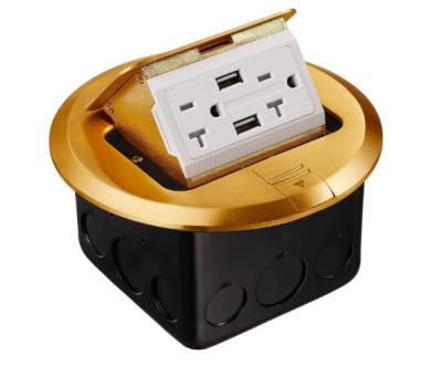 China 16A Kupfer-schneller Knall EU 2 Pin Floor Socket With USB oben wasserdicht zu verkaufen