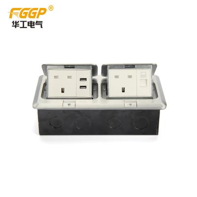 China Concrete Floor Raised Pop Up Dual USB Socket With 13 Amp Plug for sale