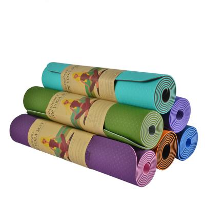 China Digital Print Yogamat Venta Caliente Durable Artistic OEM Double Layer Tape Organic Eco Friendly Custom Yoga Mat for sale