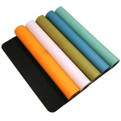 China Custom Made Eco-Friendly Rubber Mat PU Yoga Mat Printed With Position Lines Eco-Friendly Yogamat PU+Natural Rubber Yogamat for sale