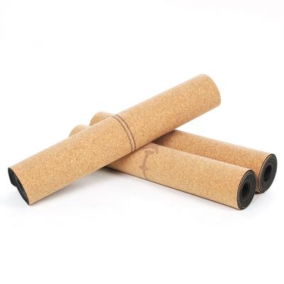 China Custom yoga mats natural rubber non slip eco-friendly yogamat cork yogamats factory wholesale yoga mat cork for sale