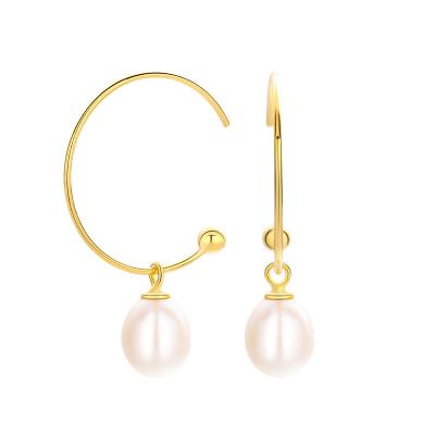 China Wholesale S925 Fashion Temperament Trendy Simple Silver Pearl Earrings New Spot Diy Gold Plated Earrings For Women for sale