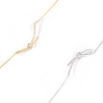 China Europe and America Fashion Light Temperament Luxury Clavicle Chain S925 Sterling Silver Platinum Plated Necklace for sale