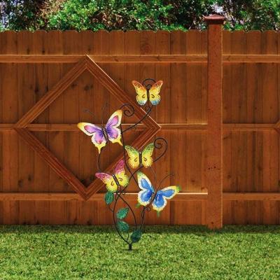 China Solar Powered Garden LED Iron Decoration Outdoor Hanging Garden Butterfly Fair Solar Lights for sale