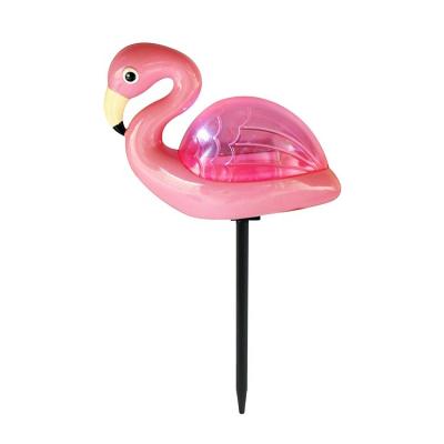 China KX3461-3 Solar Powered Garden Pink Mini Flamingo Pathway Garden Stake Light Plastic Ornaments for sale