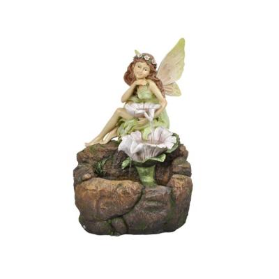 China CA73546 Fairy Resin Water Fountain Home And Garden Resin Decorative Outdoors for sale