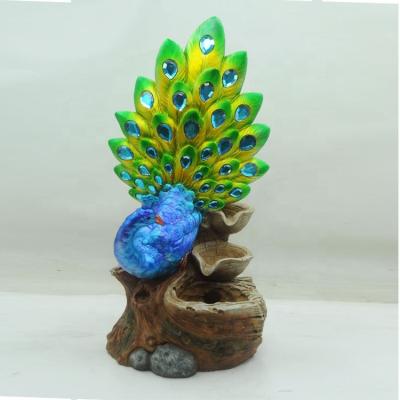 China CA78951 RESIN Peacock Water Fountain Home and Garden Resin Decorative Outdoors for sale