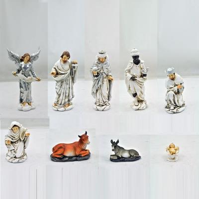 China Europe 9-Piece Religious Resin Christmas Nativity Figurine for sale