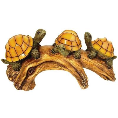 China CA64987 Europe Resin Turtle Figurine Garden Lights Animal Indoor Outdoor Garden Decoration for sale