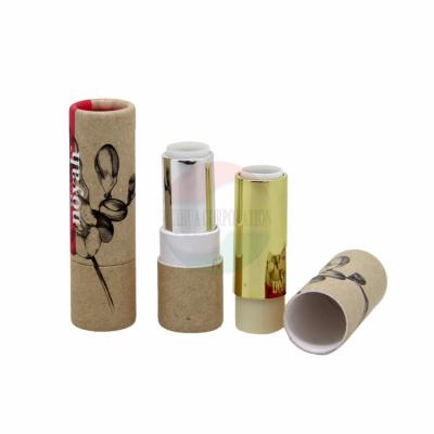 China Handmade High Quality Lipstick Container Round Tube Custom Packaging Lipbalm Tube Twist Up Paper Tube for sale