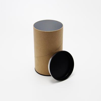 China Recyclable Custom Biodegradable Food Grade Round Kraft Paper Tube Packaging With Metal Lid for sale