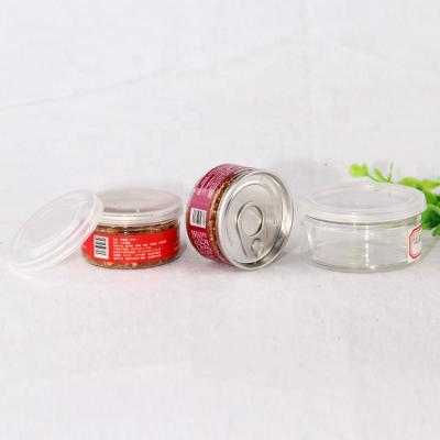 China Perfect Sealing/Waterproof 55ml Heavy Duty Plastic Jar And Oil For Dried Fruit Tuna Food Plastic Can Packaging With Easy Open Lid for sale