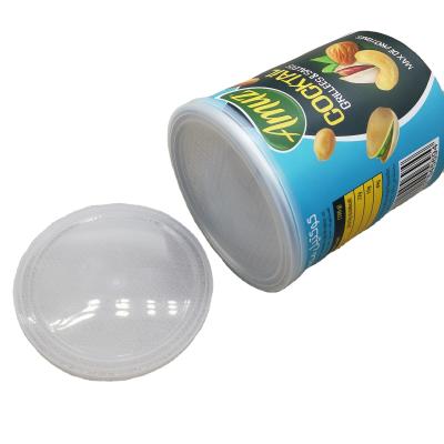 China Child Safe PE Plastic Lids Covers For Food Packaging Paper Cardboard Plastic Tin Can Metal for sale