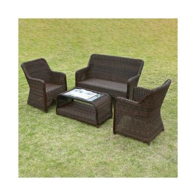 China Modern Professionally Made Brown Rattan Simple Wicker Garden Sofa Set Furniture Outdoor for sale