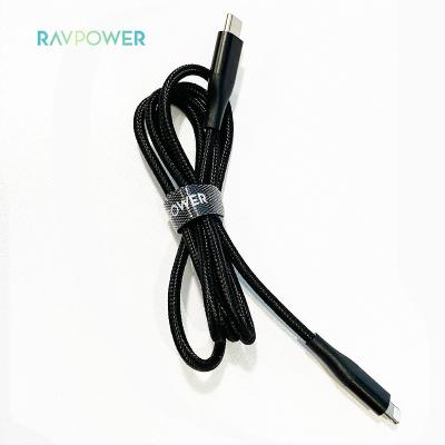 China RAVPower RP-CB054 Type-C Mobile Phone PD Cell Phone Cables PVC+Nylon Braid Phone Charger Fast Charging Data Cable with MFi for iPhone for sale