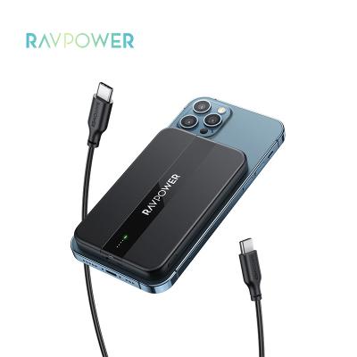 China RAVPower 5000mAh 7.5W Power Bank Universal Magnetic Wireless Mini Universal Suitable for Mobile Phones iPhone 12 Apple for sale