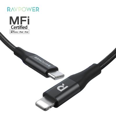 China RAVPower RP-CB054 Type-C Mobile Phone PD Cell Phone Cables PVC+Nylon Braid Phone Charger Fast Charging Data Cable with MFi for iPhone for sale