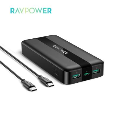 China Portable Mini Phone Charger Gifts RAVPower USB C Portable Battery Charger with 20W Fast Charging Powerbank PD 3 Ports PoverBank Power Bank 20000mAh for iphone for sale