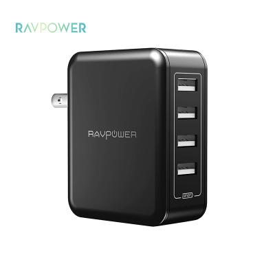 China Quick Charging Ship RAVPower USB 4 AC 40W Wall Charger PE Bag Mobile Phone UK Fast Charger for sale