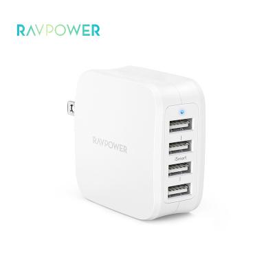 China RAVPower RP-PC026 40W Fast Charging Speed ​​4 Ports USB Phones Charger Wall Charger 40W Portable Charger for sale