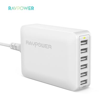 China RAVPower RP-PC028 60W Wall Charging USB Charger 6-Port UK Ultra-Fast Charging Phone Desktop Chargers Desktop Power Adapter Plug for sale