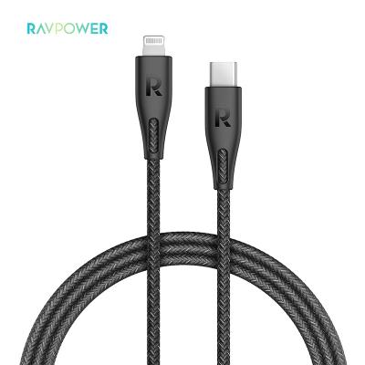 China RAVPower Strong Durable 0.3/1.2/2m Type C to L Cable Fast Charging Charging Cable for iPhone 12 Pro MacBook Fast Charging Cord for sale