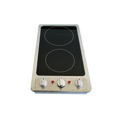 China Hotel Ceramic Glass Infrared 2 Panel Hob Burner Stove Electric Infrared Infrared Dish for sale