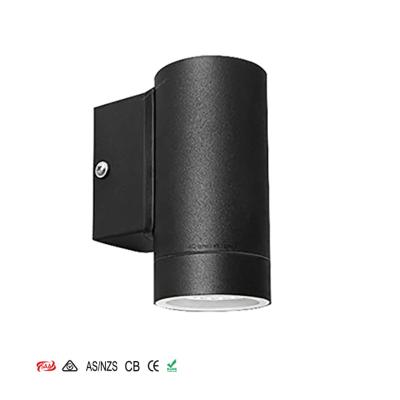 China Tempered Glass SAA CE ROHS Approved 1* Gu10 Aluminum Wall Light 5W IP54 Sconce Wall Light Anodized Square Base gu10 Aluminum Wall Light For Au for sale