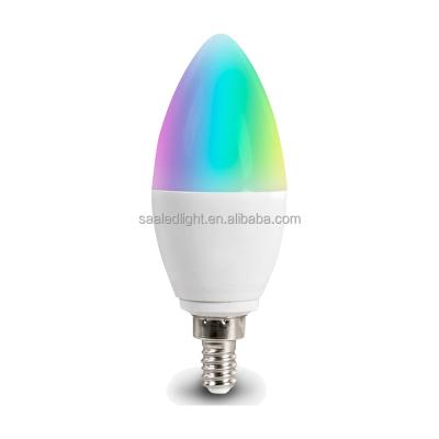 China 5W WIFI SMART SAA LED Bar Candle Globe Light Bulb E14 RGB+WW+DL 3000k+6000K TUYA Red Green Blue Home App GOOGLE AMAZONE for sale