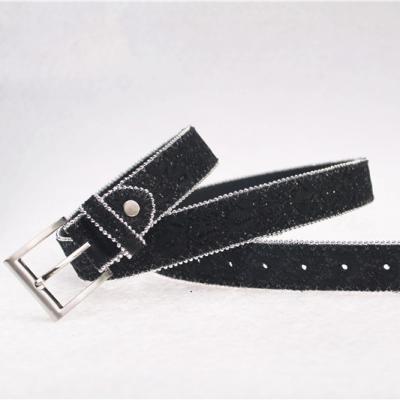 China Hot Selling New Fashion Design ALLOY Beading Shiny Color Woman Belt PU Lady Belt for sale