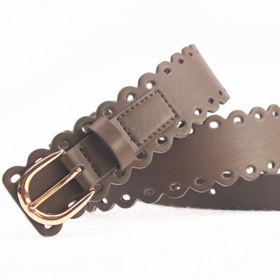 China ALLOY Design New Fashion Hot Sale Lady Hollow Design PU Woman Belt for sale