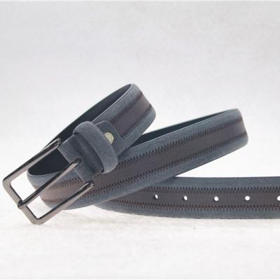 China Cowhide Design Fashion New Suede Split Pin Buckle Man Belt Genuine Leather for sale