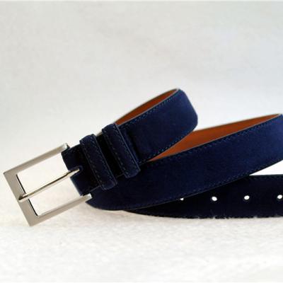 China Cowhide Single Color Fashion New Suede Split Pin Buckle Man Belt Genuine Leather for sale