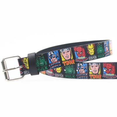 China Custom ALLOY Cartoon Character Print PICS Man Kid Woman Belt PU Pin Buckle for sale