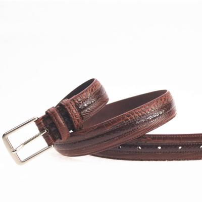 China ALLOY new design hot sale PIN Buckle PU bonded lizard snakeskin leather men belt 3cm width best price for sale