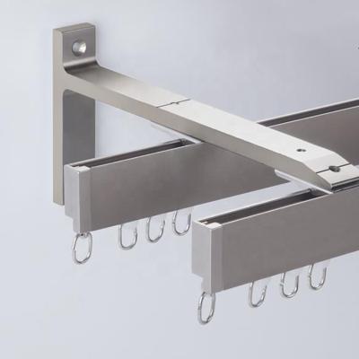 China Customization Square Aluminum Alloy Curtain Rod Curtain Tracks Dooya Bending Wave Curtain Pole Rail Track Accessories for sale