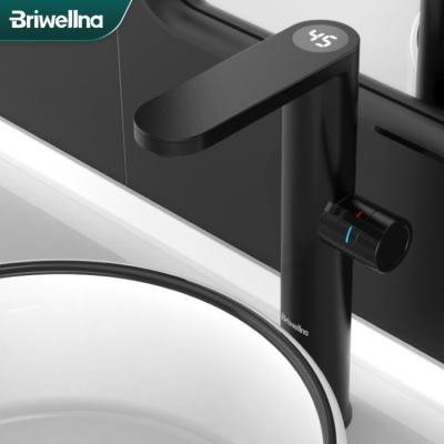 China Briwellna 220V Water Heater Tap Instant Electric Water Heater Bathroom Mixer Tap Plastic Bottom Electric Geyser Faucet for sale