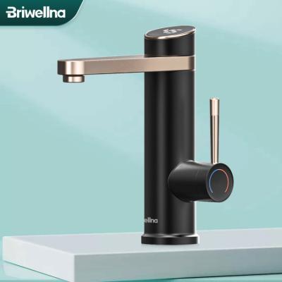 China Briwellna 220V Water Heater Tap Rotating Spout Bathroom Mixer Tap Water Tap LED Bottom Electric Instant Electric Geyser for sale