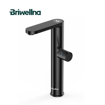 China Briwellna 220V 3.2KW Hot Water Bottom Instant Faucet 2 in 1 Basin Single Lever Faucet Electric LED Digital Faucet Heated Instant Faucet for sale