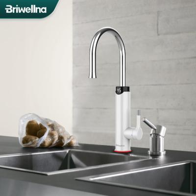 China Briwellna 220V Water Faucet Lower Instant Electric Faucet 2 in 1 Instant Water Heater Faucet LED Digital Geyser Kitchen Faucet Mixer Tap for sale