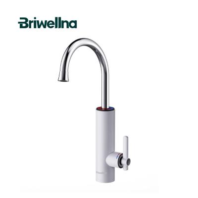 China Briwellna 220V 3200W Ambient Heater Faucet LED Kitchen Mixer Tap Lower Swivel Spout Heated Tap ABS Instant Water Heater Faucet for sale