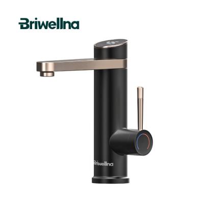 China Briwellna 220V 3.2KW Lower Instant Water Heater Faucet Bathroom Faucet Led Electric Hot Geyser 120 Degree Swivel Waterproof Tap Faucet for sale