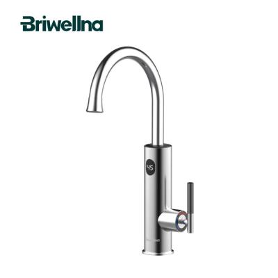 China Briwellna 220V 3.2KW Instant Hot Water Water Heater Fast Electric Bathroom Kitchen Heated Faucet With LED Display Electric Faucet for sale