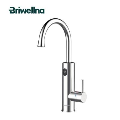 China Briwellna 2022 Instant Hot Water Faucet Stainless Steel Kitchen Mixer Tap Water Heater Geyser Faucet Heating Lower Faucet LED Digital for sale