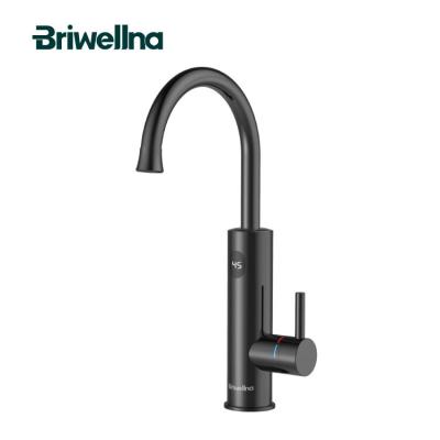 China Briwellna 220V 3200W Heating Faucet LED Digital Kitchen Bottom Mixer Tap Rotate Spout Geyser Faucet Instant Electric Water Heater Tap for sale