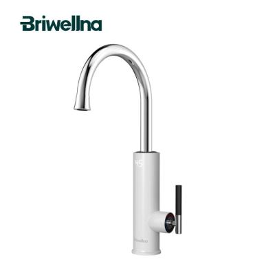 China Briwellna Electric LED Water Heater Tap Swivel Spout Kitchen Mixer Tap Digital Display Instant Hot Water Lower Faucet for sale