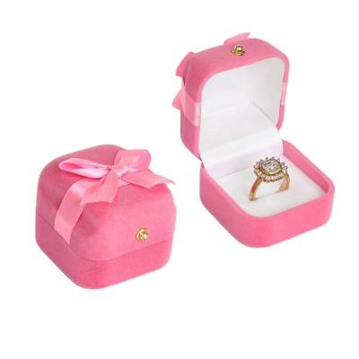 China Velvet Factory Wholesale Custom Printed Velvet Luxury ribbon jewelry gift box for sale