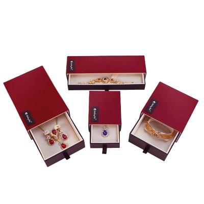 China Paperboard New high quality  festival gift package ring necklace bracelet paper drawer custom logo wholesale luxury jewelry box for sale