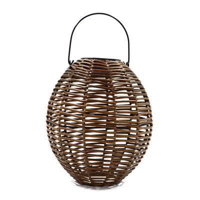 China Garden Light Solar Rattan Lawn Lamp Lawn Garden Lights Chinese Solar Rattan Garden Factory Price LED Outdoor Wicker Lamp for sale